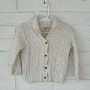 Janie & Jack Shawl Collar Fisherman Sweater (12-18M)